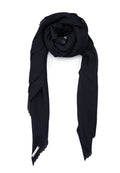 Solid Black Square Scarf