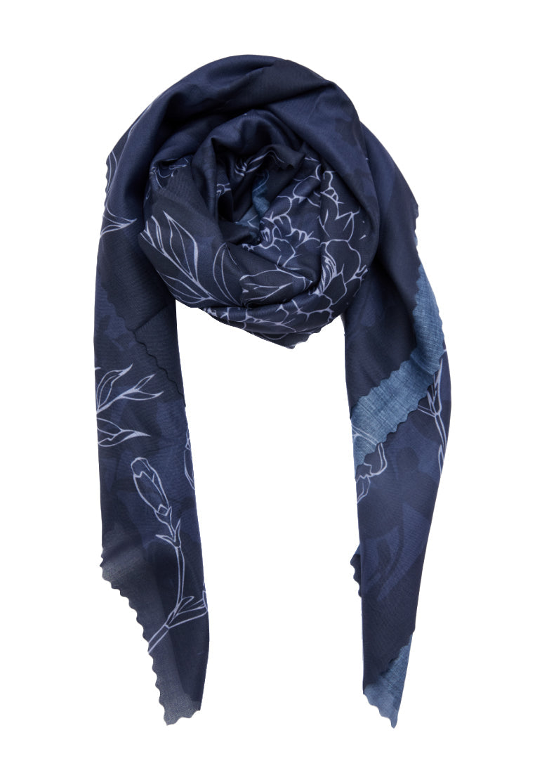 Navy Laser Cut Square Scarf