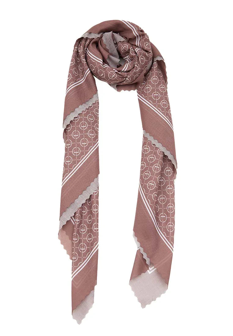 Printed Coffee Monogram Scarf