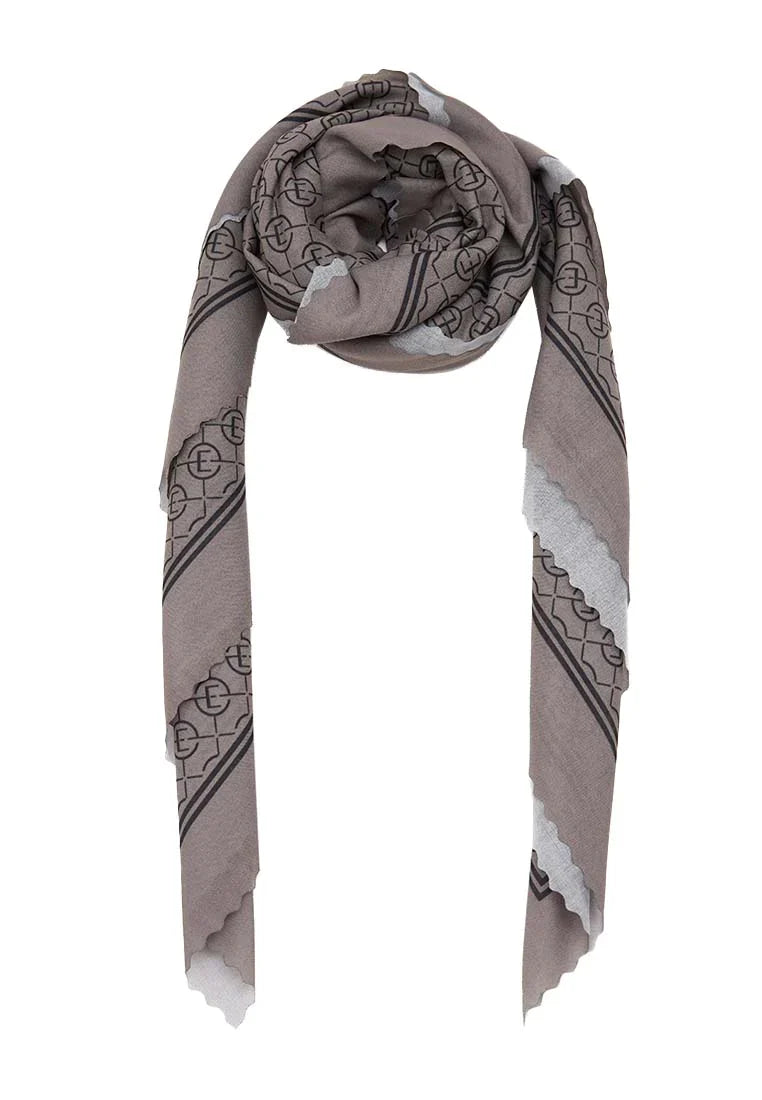 Printed Brown Monogram Scarf