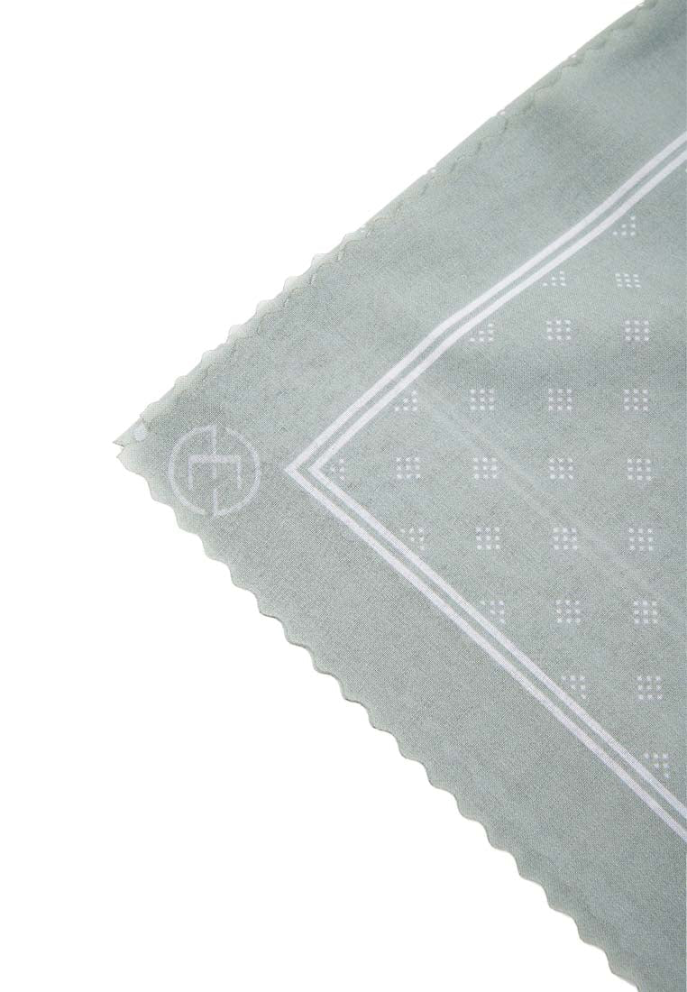 Printed Soft Green Monogram Scarf