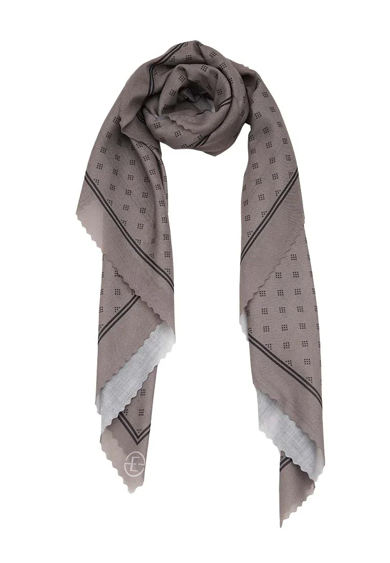 Printed Brown Monogram Scarf