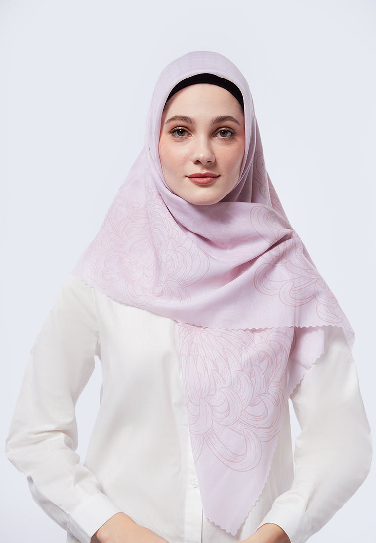 Floral Printed Soft Pink Scarf