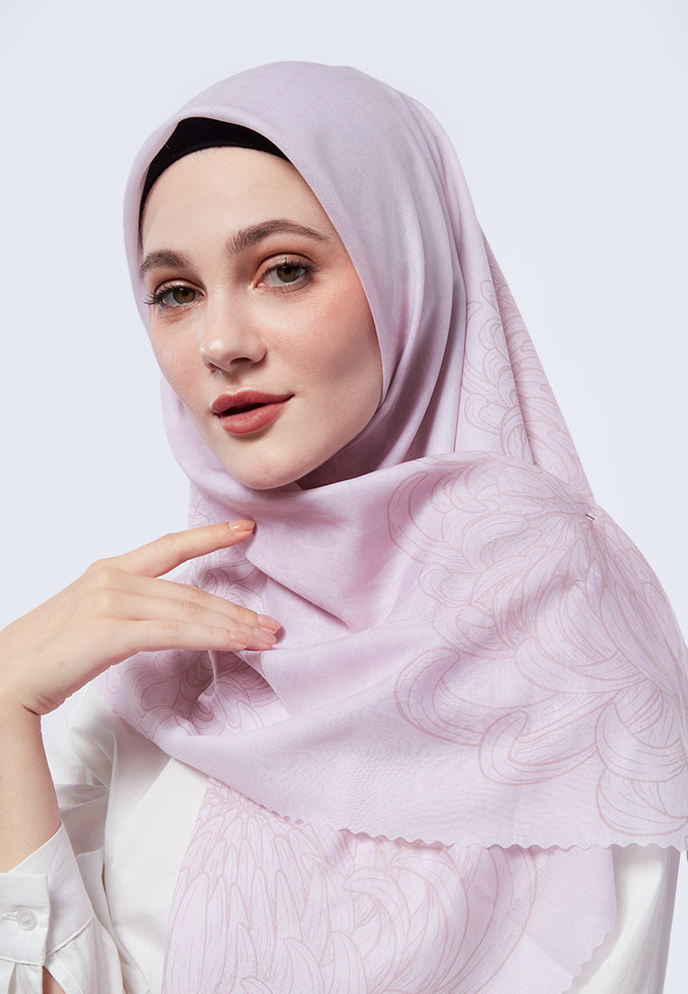Floral Printed Soft Pink Scarf