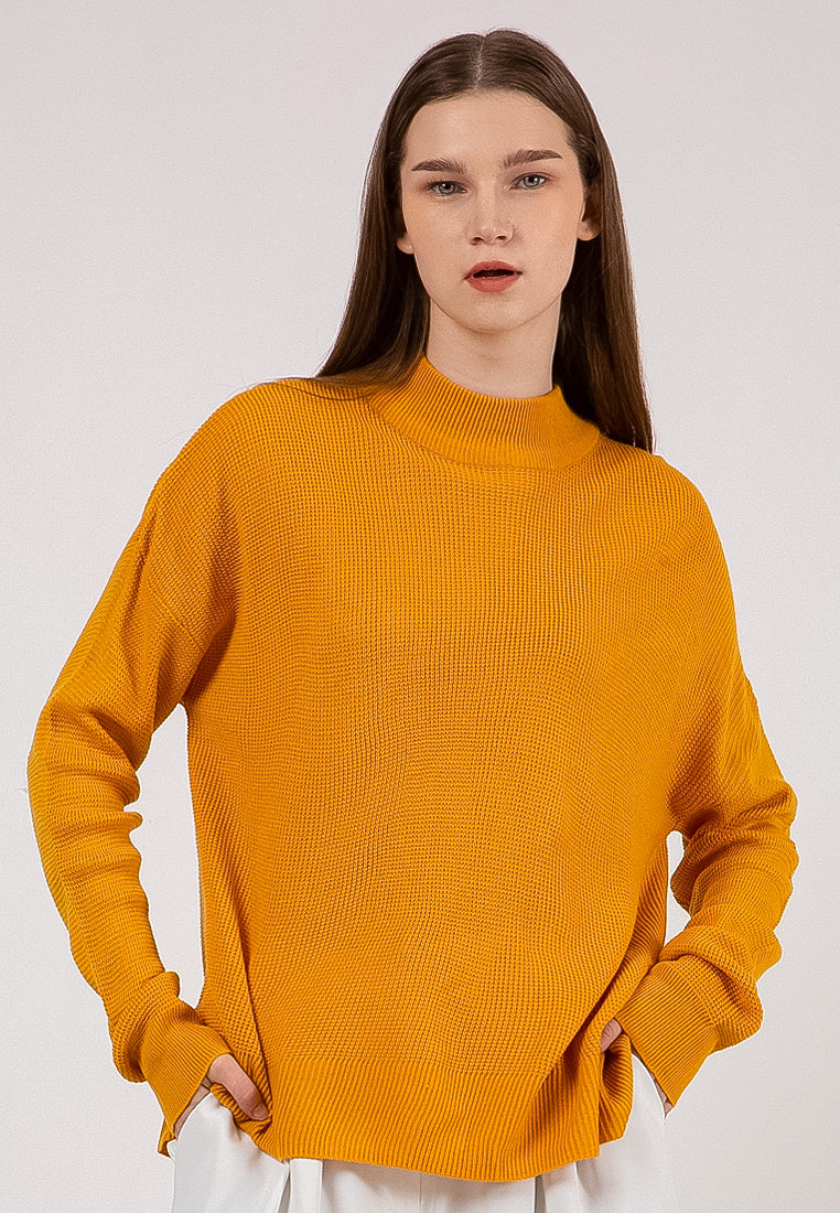 Waffle Turtleneck Sweater
