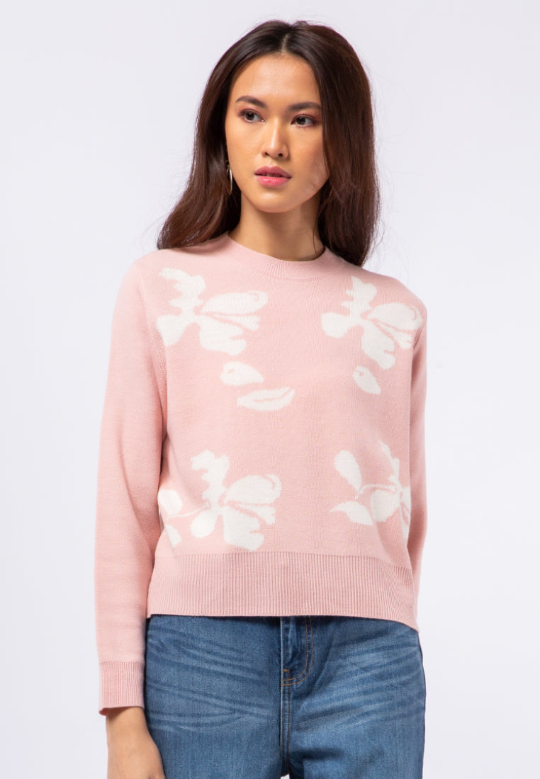 Printed Long Sleeve Sweater