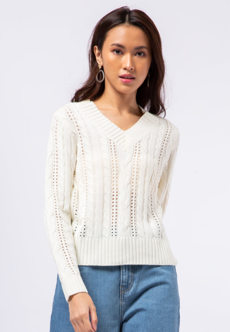 V-Neck Textured Sweater