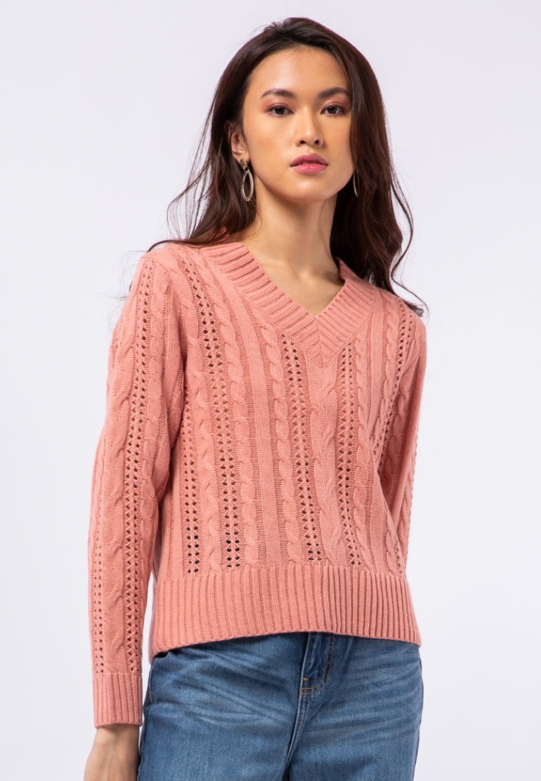 V-Neck Textured Sweater