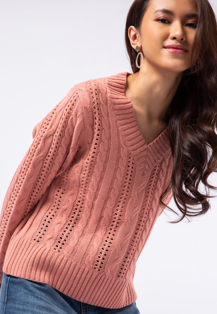 V-Neck Textured Sweater