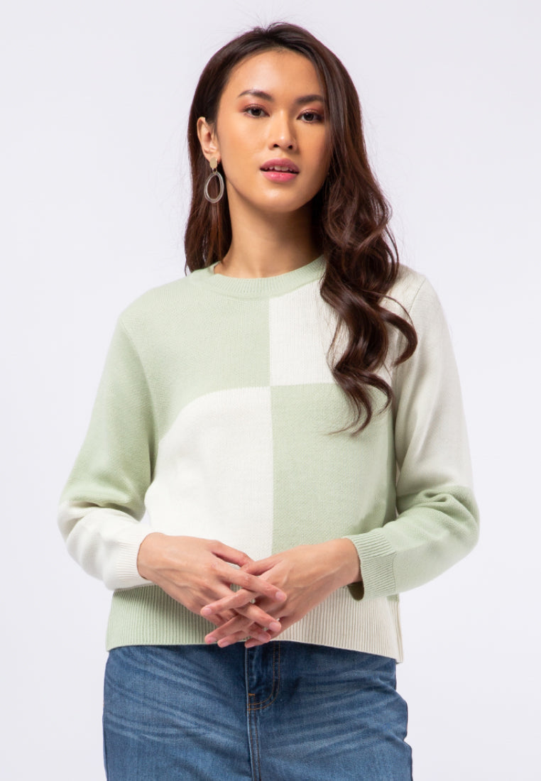 Colorblock Long Sleeve Sweater