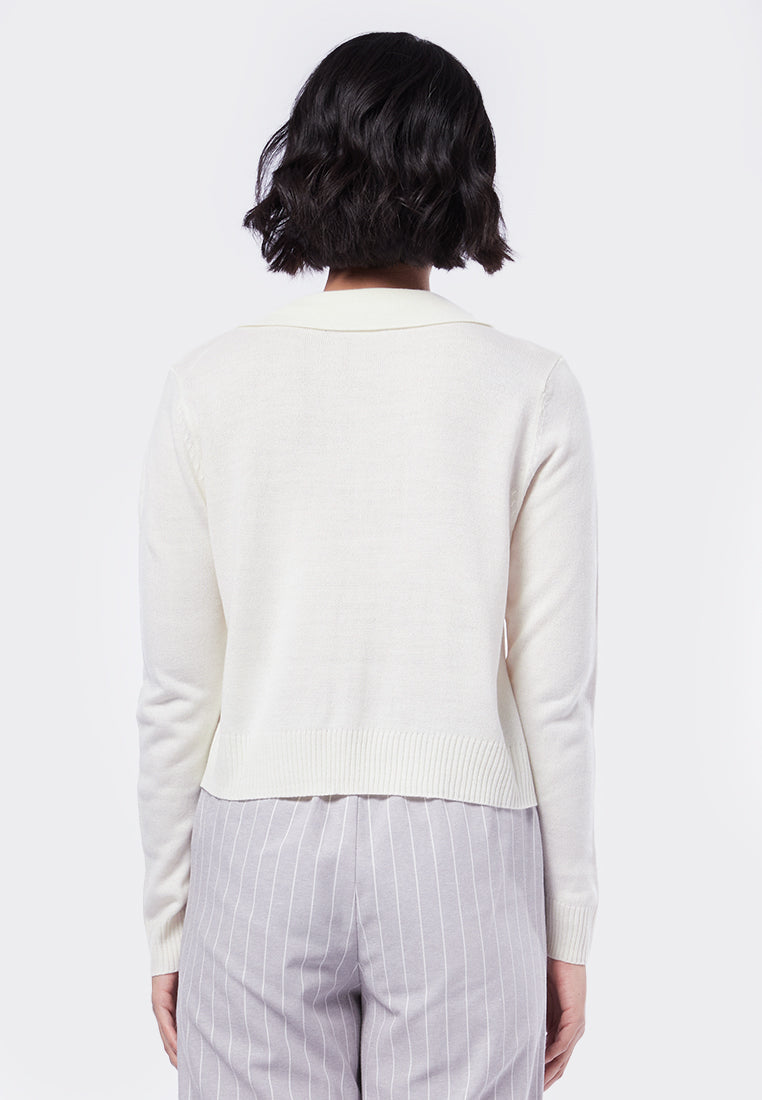 Long Sleeve Knit Polo Sweater