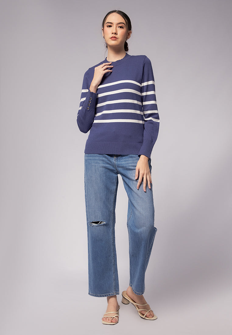 Long Sleeve Stripes Sweater