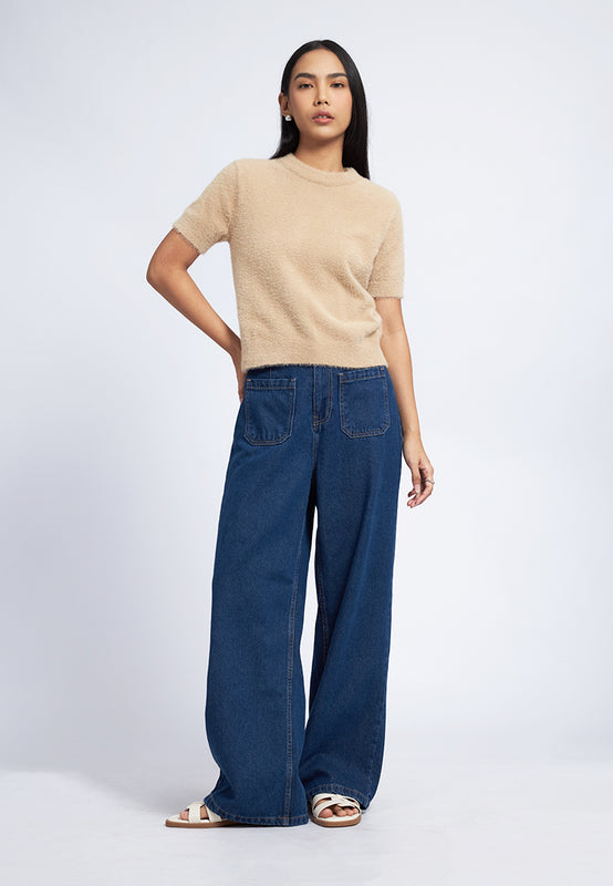 Moo-Hair Short Sleeve Sweater