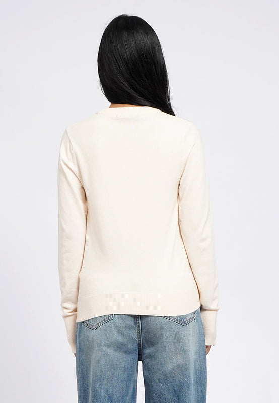 Button Details Long Sleeve Sweater