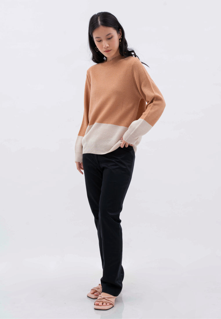 Color Block Long Sleeve Sweater