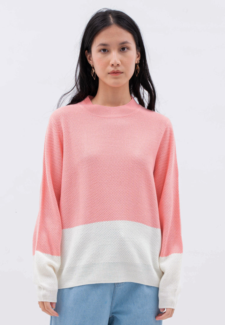Color Block Long Sleeve Sweater