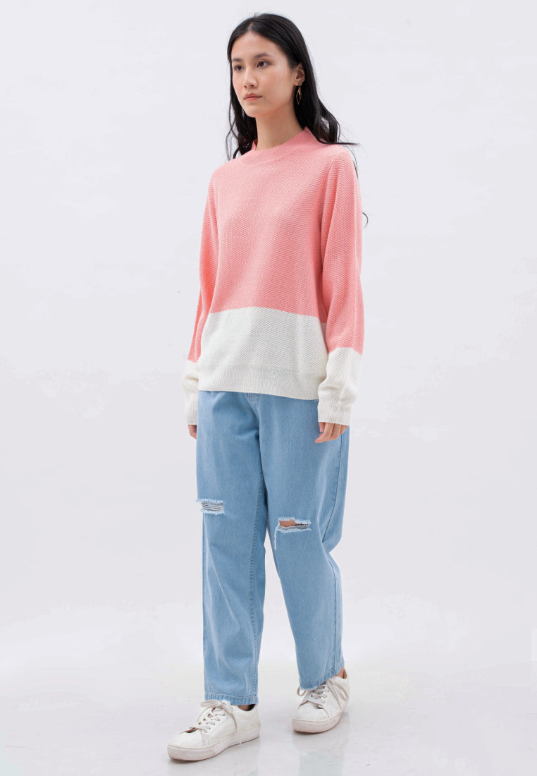 Color Block Long Sleeve Sweater