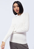 Long Sleeve Knit Top with Button Details