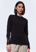 Long Sleeve Knit Top with Button Details