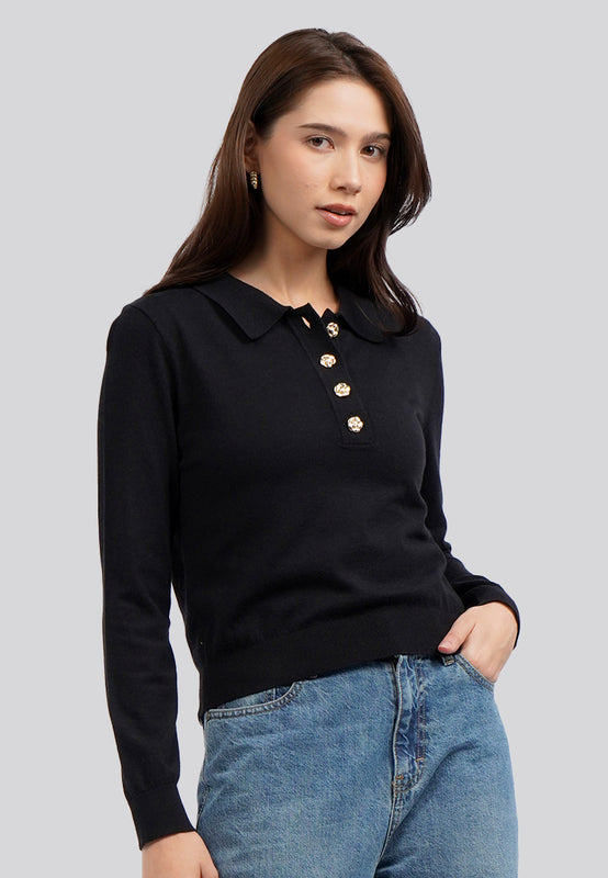 Long Sleeve Polo Sweater