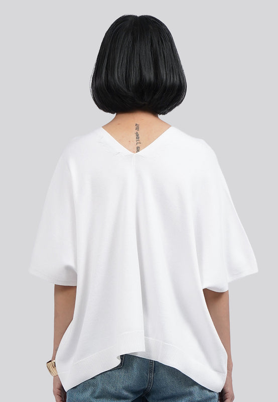 V-Neck Batwing Knit Top
