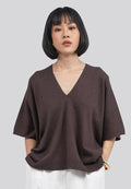 V-Neck Batwing Knit Top