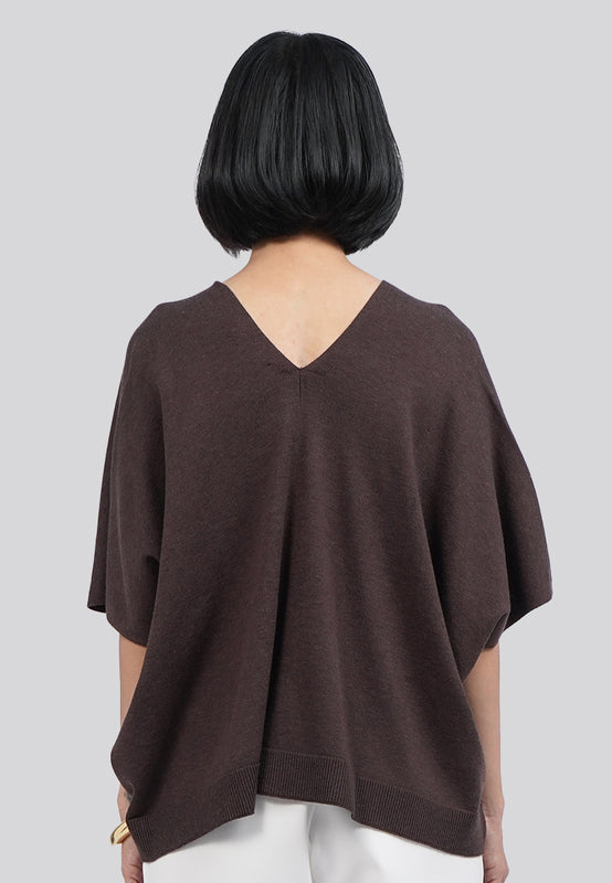 V-Neck Batwing Knit Top