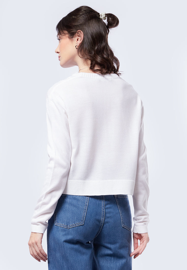 Neckline Cable Knit Sweater