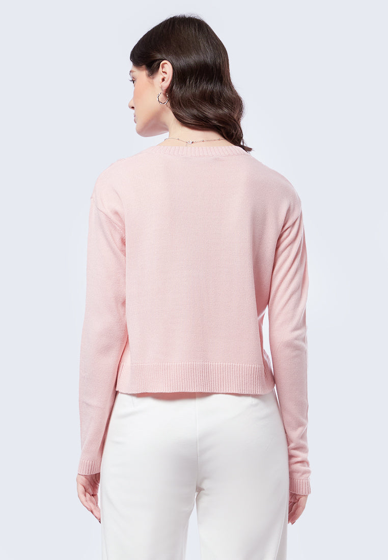 Neckline Cable Knit Sweater