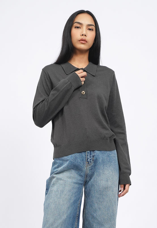 Long Sleeve Polo Sweater