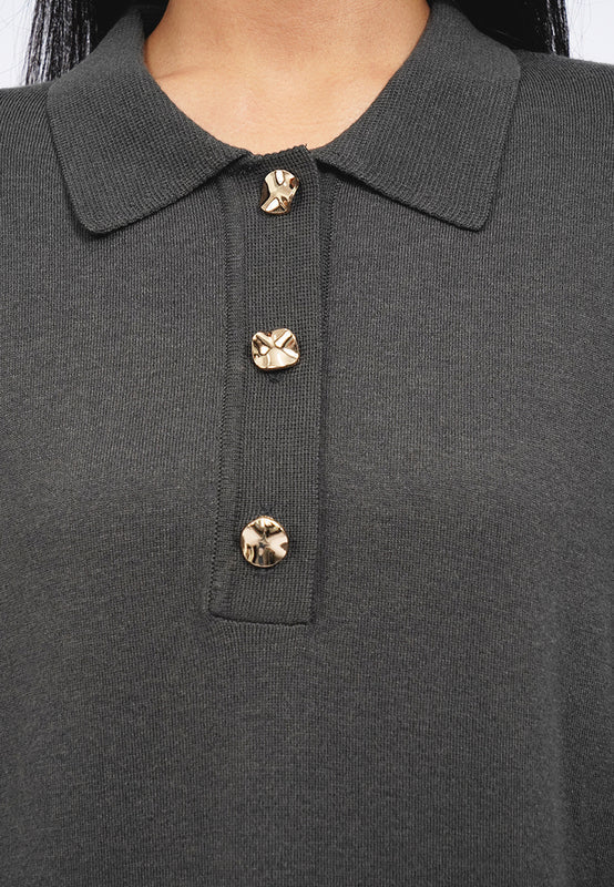 Long Sleeve Polo Sweater
