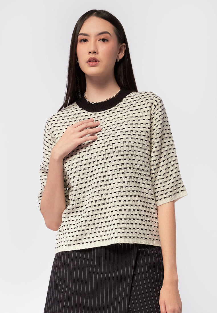 Short Sleeve Jacquard Top