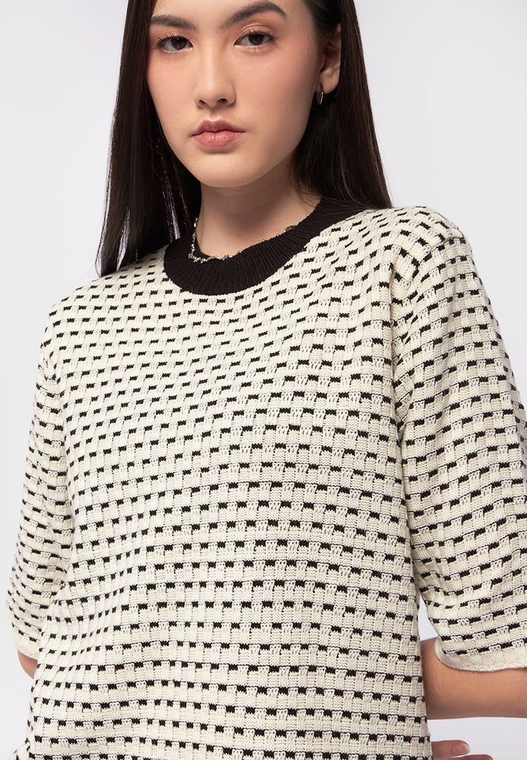 Short Sleeve Jacquard Top