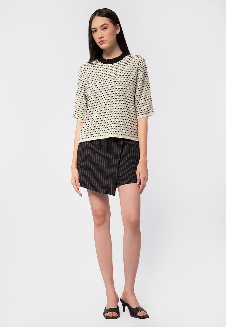 Short Sleeve Jacquard Top