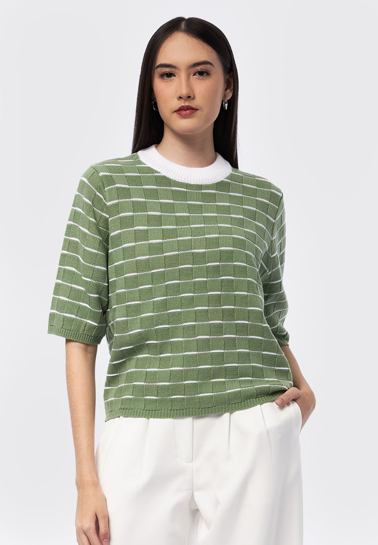 3/4 Sleeves Printed Sweater