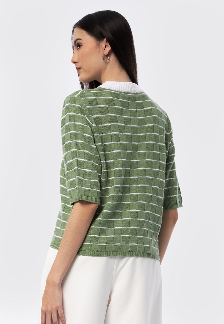 3/4 Sleeves Printed Sweater