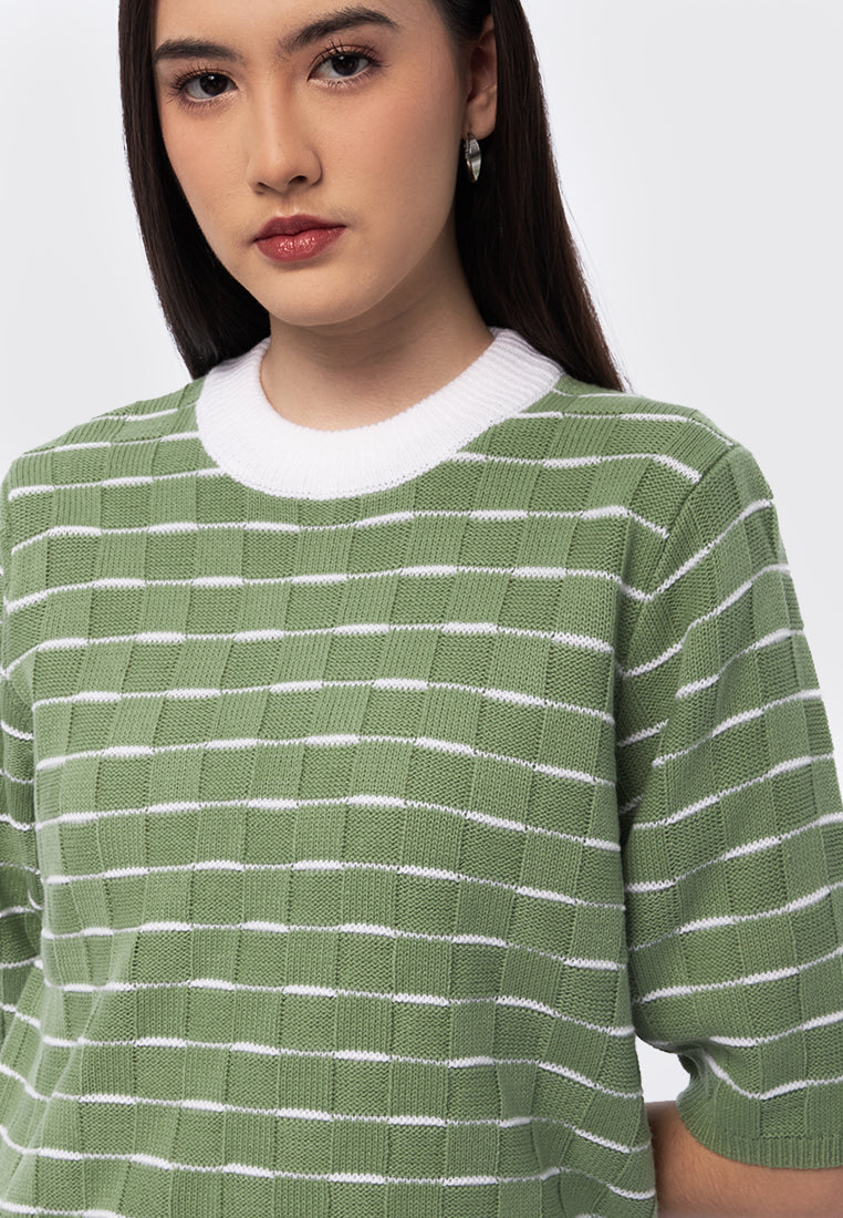 3/4 Sleeves Printed Sweater