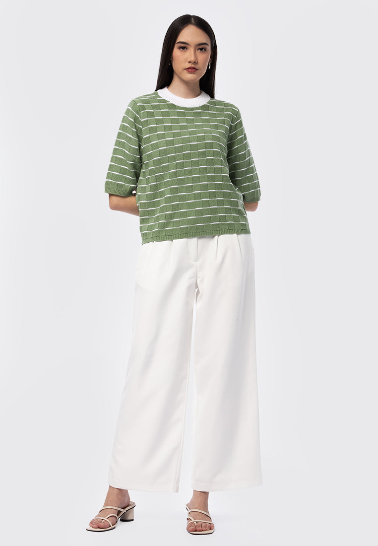 3/4 Sleeves Printed Sweater