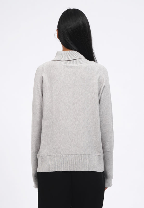 Wrap Collar Long Sleeve Sweater