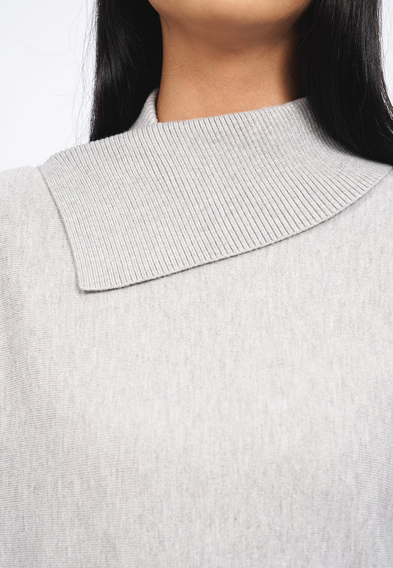 Wrap Collar Long Sleeve Sweater