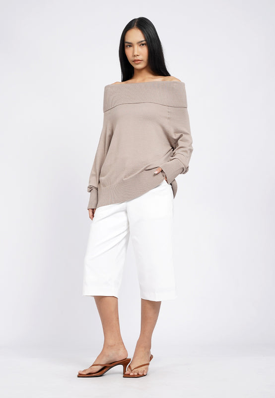 Off Shoulder Long Sleeve Sweater