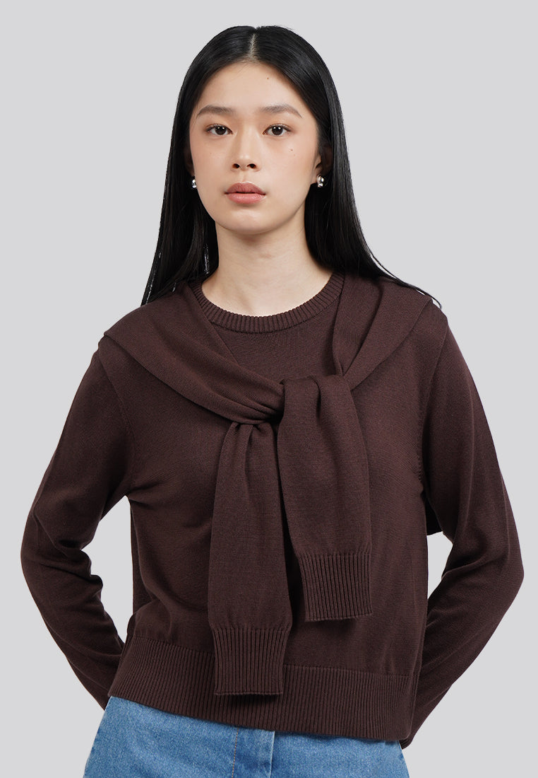 Long Sleeve Knit Double Sweater