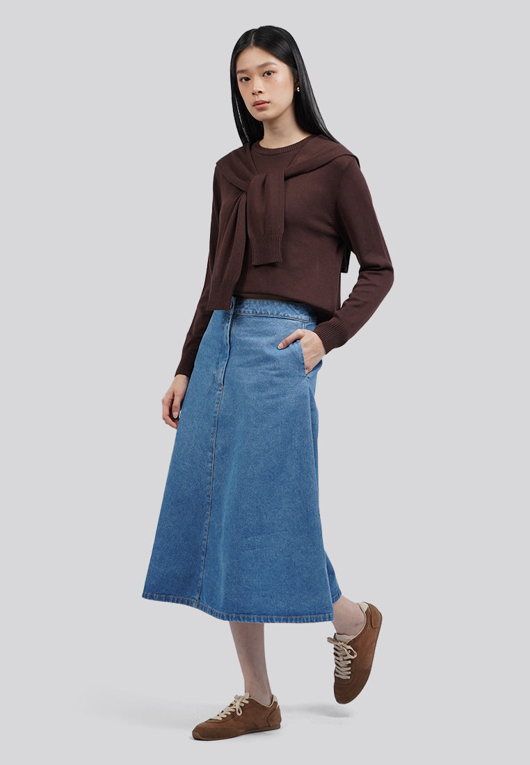 Long Sleeve Knit Double Sweater