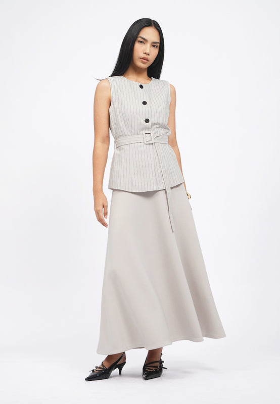 Regular Fit Flared Maxi Skirt