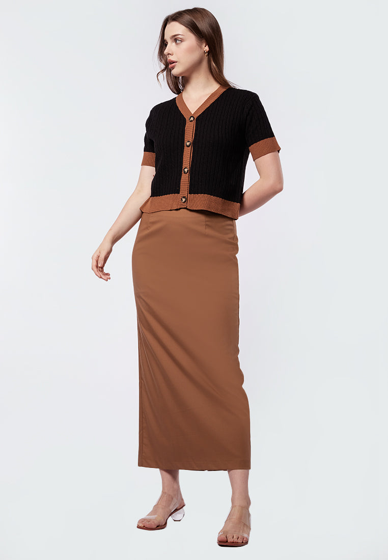 Basic Maxi Skirt Khaki
