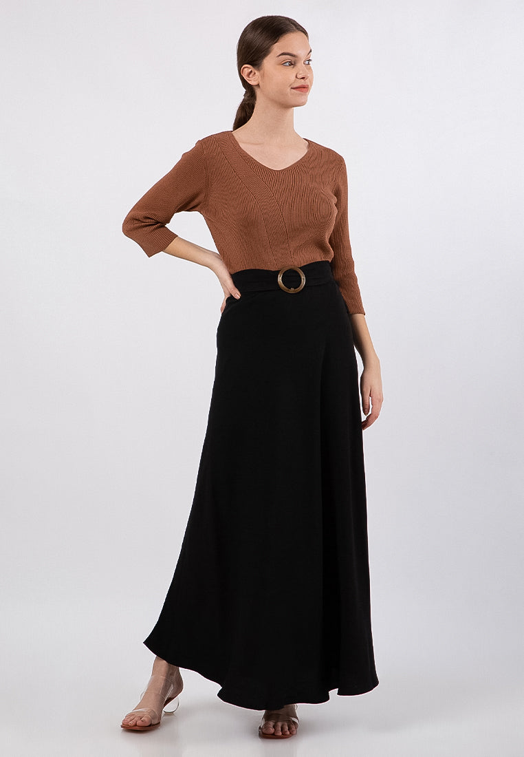 Belted Maxi Skirt