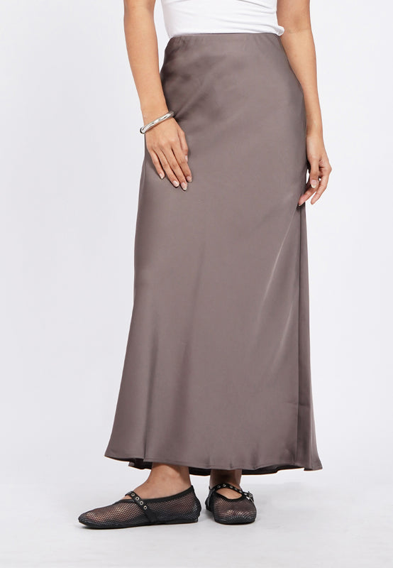 Satin Flowy Maxi Skirt