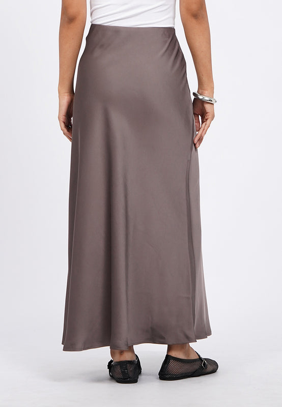 Satin Flowy Maxi Skirt