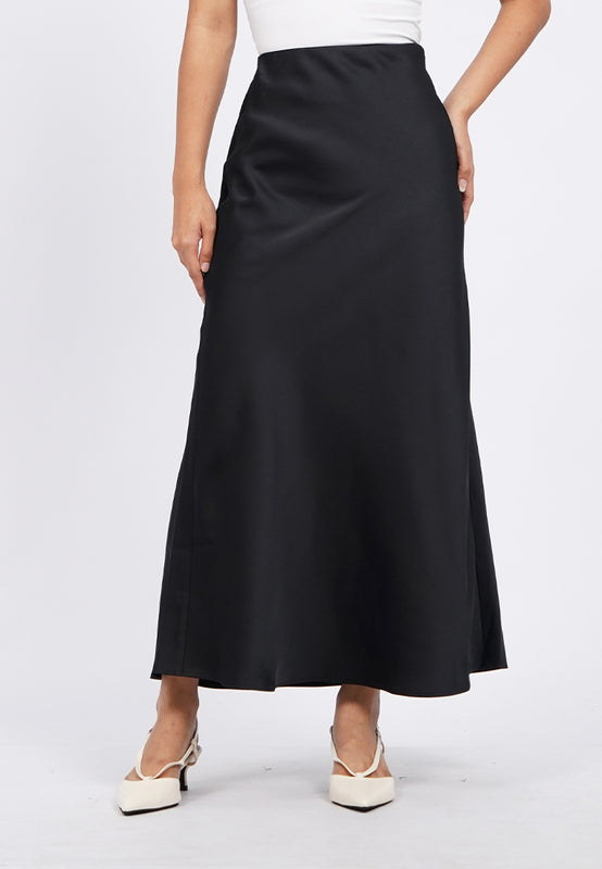 Satin Flowy Maxi Skirt