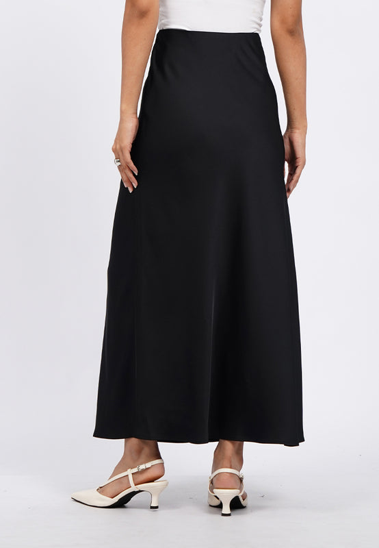 Satin Flowy Maxi Skirt